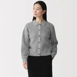 Pulls Et Cardigans^Muji Cardigan à col en tricot de coton mélangé pour femme