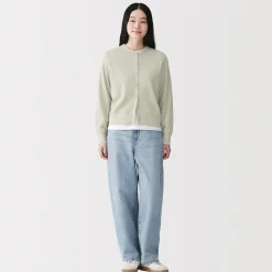 Pulls Et Cardigans|Hoodies Et Sweatshirts^Muji Cardigan à col ras du cou en coton biologique tricoté et gaufré pour femme