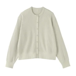 Pulls Et Cardigans|Hoodies Et Sweatshirts^Muji Cardigan à col ras du cou en coton biologique tricoté et gaufré pour femme