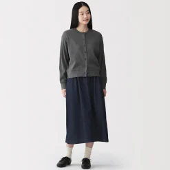 Pulls Et Cardigans|Hoodies Et Sweatshirts^Muji Cardigan à col ras du cou en coton biologique tricoté et gaufré pour femme