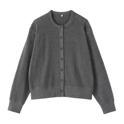 Pulls Et Cardigans|Hoodies Et Sweatshirts^Muji Cardigan à col ras du cou en coton biologique tricoté et gaufré pour femme