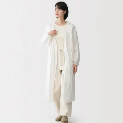 Robes Et Tuniques|Pyjamas Et Vêtements D'Intérieur^Muji Cardigan long en double gaze à pois dobby pour femme