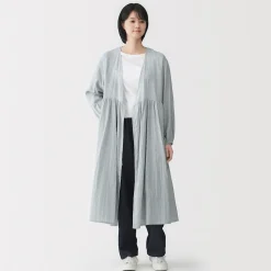 Robes Et Tuniques|Pyjamas Et Vêtements D'Intérieur^Muji Cardigan long en double gaze à pois dobby pour femme