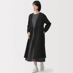 Robes Et Tuniques|Pyjamas Et Vêtements D'Intérieur^Muji Cardigan long en double gaze à pois dobby pour femme