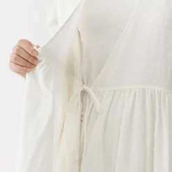 Robes Et Tuniques|Pyjamas Et Vêtements D'Intérieur^Muji Cardigan long en double gaze à pois dobby pour femme