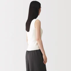 Hauts Et T‐Shirts|Sous‐Vêtements^Muji Cardigan sans manches en coton biologique hautement torsadé pour femme