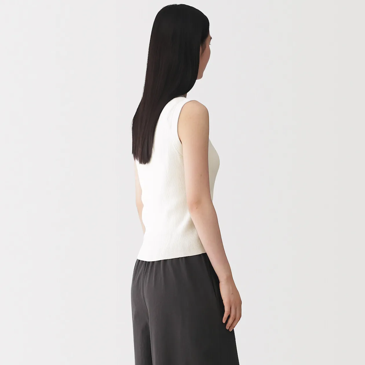 Hauts Et T‐Shirts|Sous‐Vêtements^Muji Cardigan sans manches en coton biologique hautement torsadé pour femme