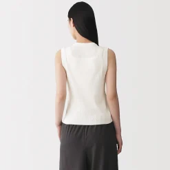 Hauts Et T‐Shirts|Sous‐Vêtements^Muji Cardigan sans manches en coton biologique hautement torsadé pour femme