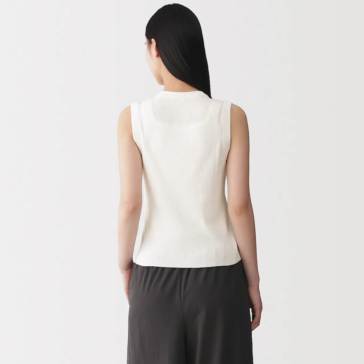 Hauts Et T‐Shirts|Sous‐Vêtements^Muji Cardigan sans manches en coton biologique hautement torsadé pour femme