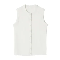 Hauts Et T‐Shirts|Sous‐Vêtements^Muji Cardigan sans manches en coton biologique hautement torsadé pour femme