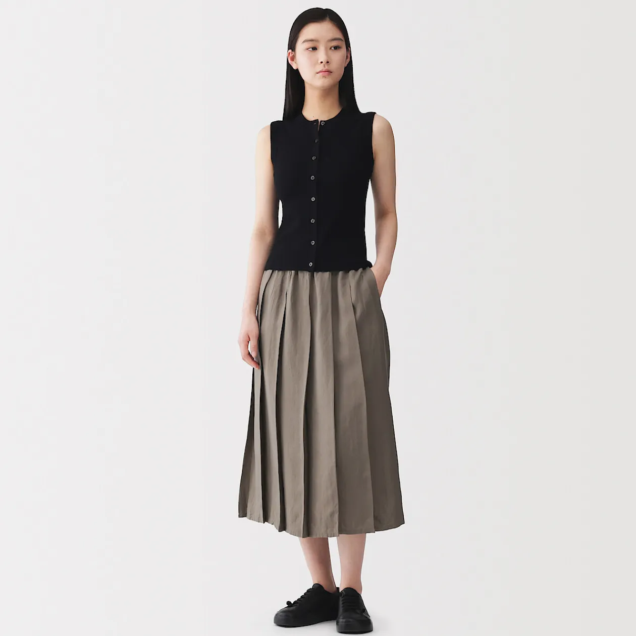 Hauts Et T‐Shirts|Sous‐Vêtements^Muji Cardigan sans manches en coton biologique hautement torsadé pour femme