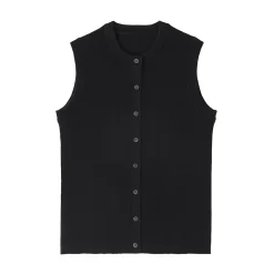 Hauts Et T‐Shirts|Sous‐Vêtements^Muji Cardigan sans manches en coton biologique hautement torsadé pour femme