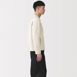 Vestes Et Manteaux^Muji Cardigan zippé à col en maille côtelée Milano de coton pour homme