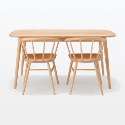 Chaises, Bancs Et Tabourets^Muji Chaise en hêtre massif à pieds arrondis et accoudoirs