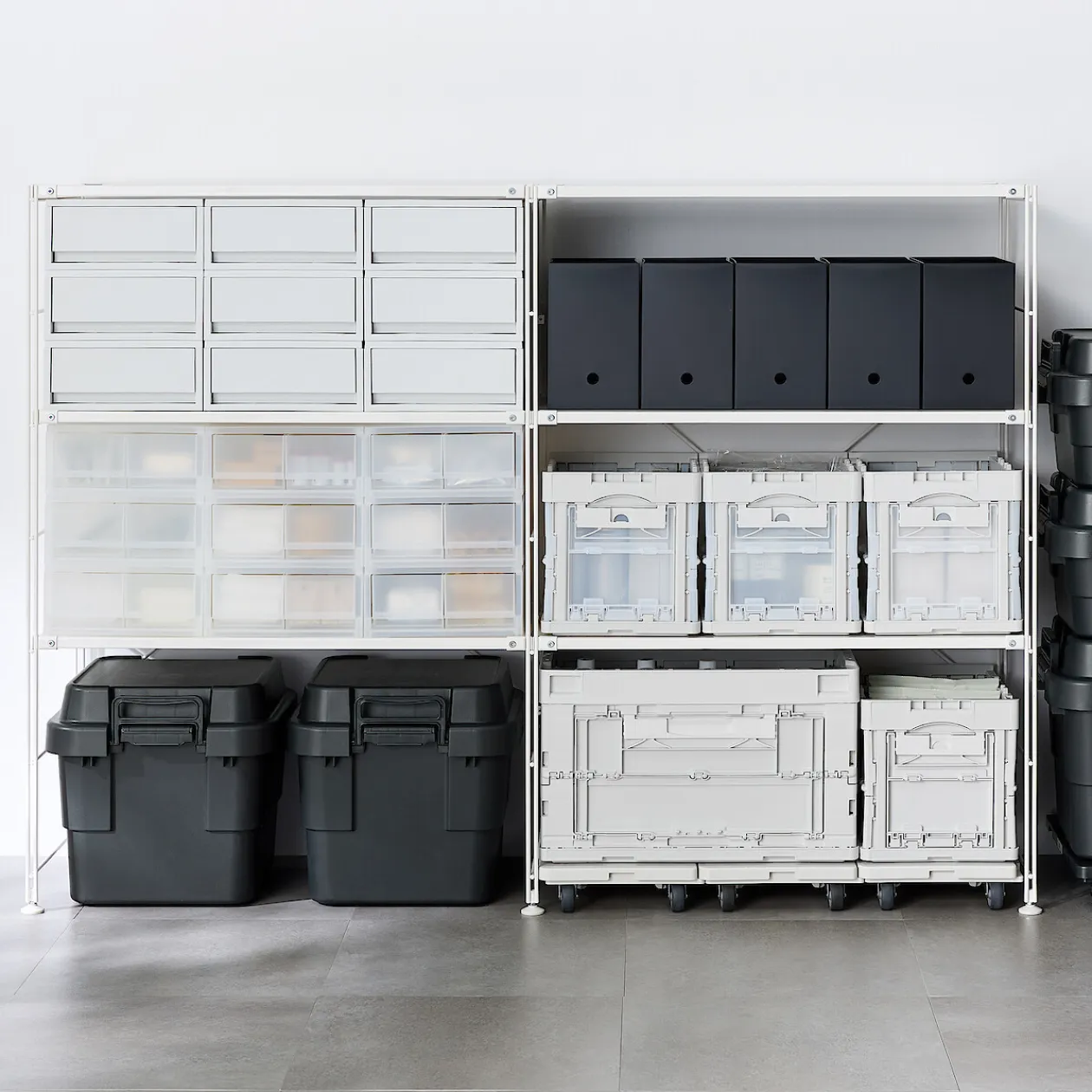 Rangements En Polypropylène^Muji Chariot plateforme modulaire en polypropylène recyclé