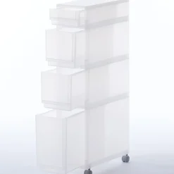 Rangements En Polypropylène^Muji Chariot PP 4 Tiroirs L18 x P40 x H83cm