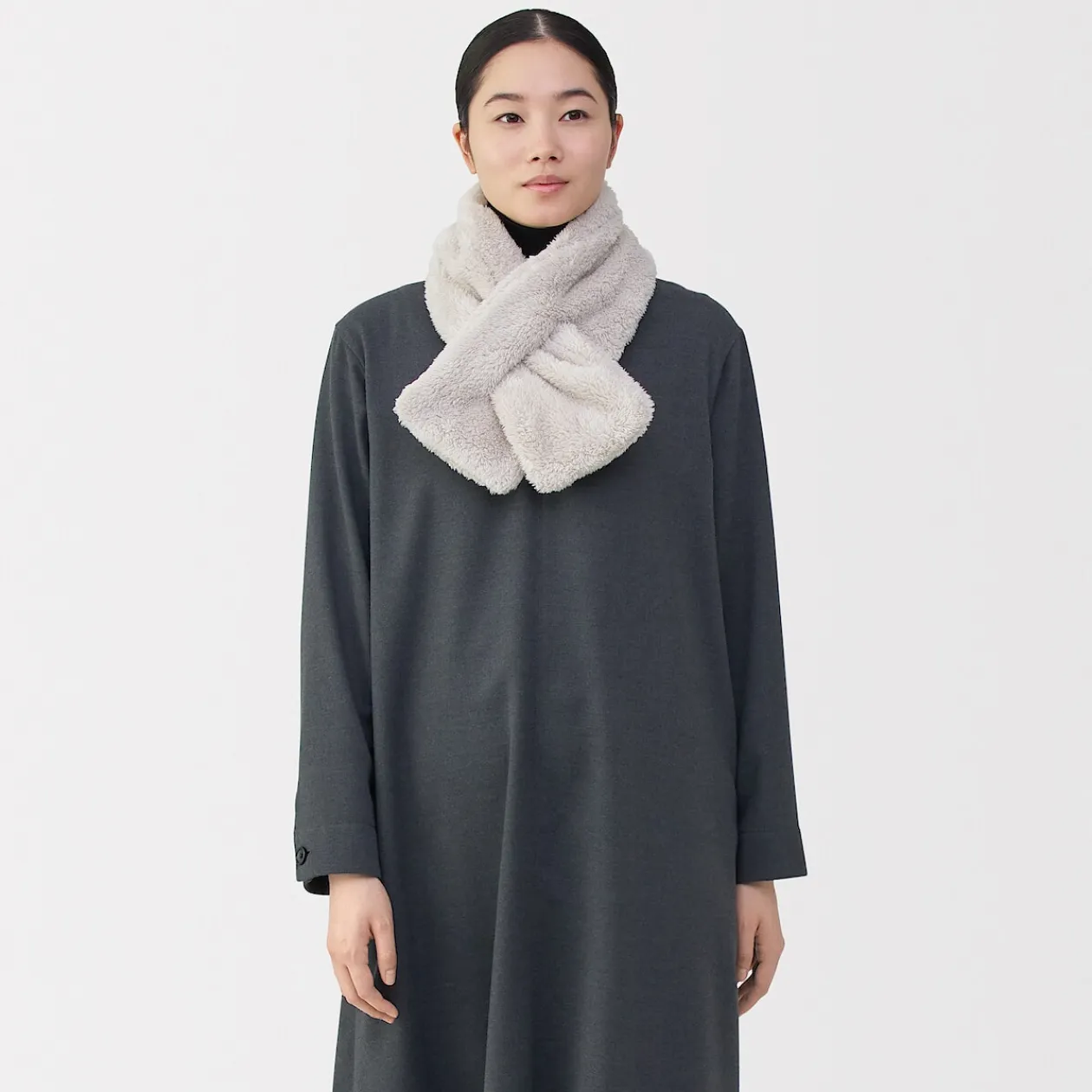 Écharpes|Écharpes^Muji Écharpe en polaire Boa de polyester recyclé