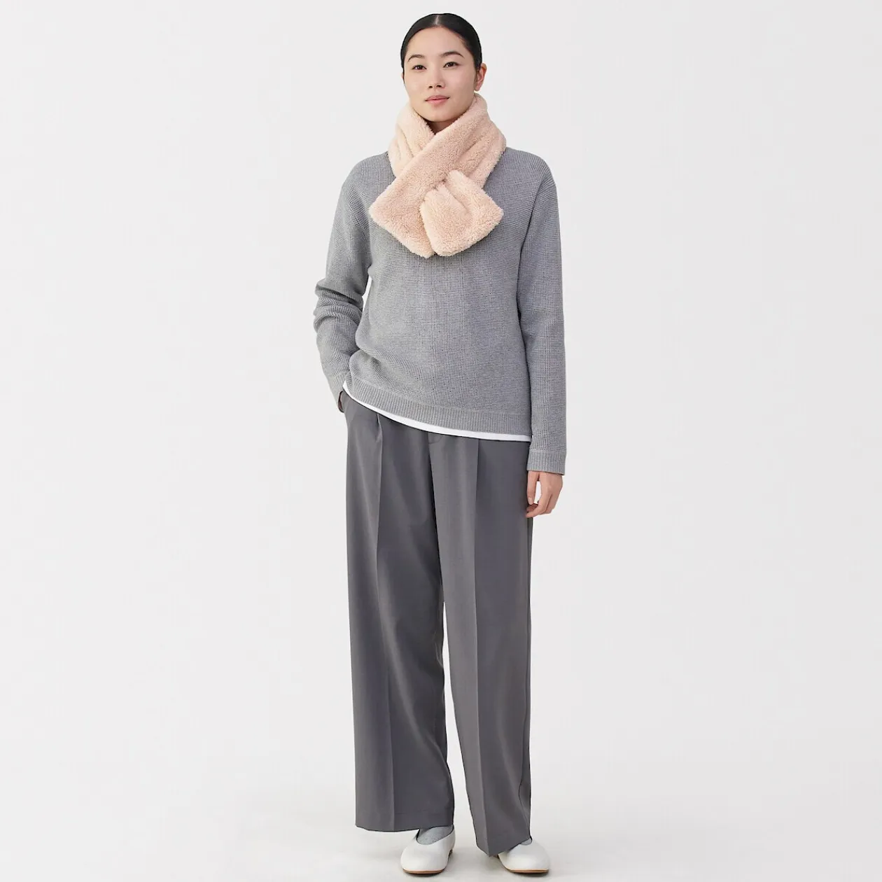 Écharpes|Écharpes^Muji Écharpe en polaire Boa de polyester recyclé