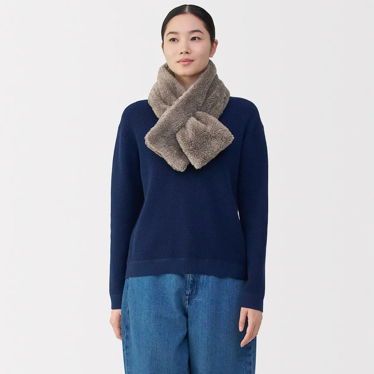 Écharpes|Écharpes^Muji Écharpe en polaire Boa de polyester recyclé