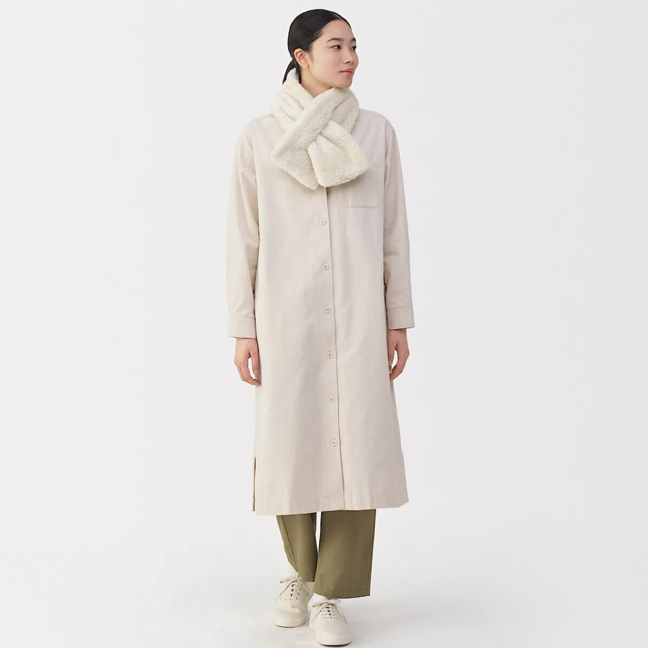 Écharpes|Écharpes^Muji Écharpe en polaire Boa de polyester recyclé