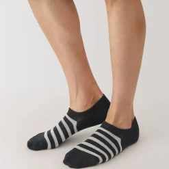 Chaussettes^Muji Chaussettes basses à angle droit pour homme ‐ Rayé.