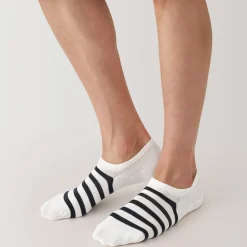 Chaussettes^Muji Chaussettes basses à angle droit pour homme ‐ Rayé.