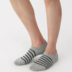 Chaussettes^Muji Chaussettes basses à angle droit pour homme ‐ Rayé
