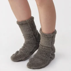 Chaussettes^Muji Chaussettes d'intérieur en polyester recyclé et molleton Boa pour femme