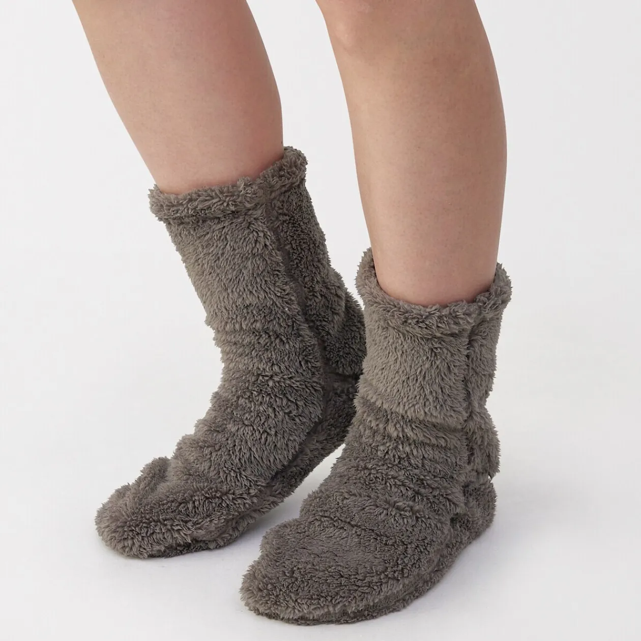 Chaussettes^Muji Chaussettes d'intérieur en polyester recyclé et molleton Boa pour femme