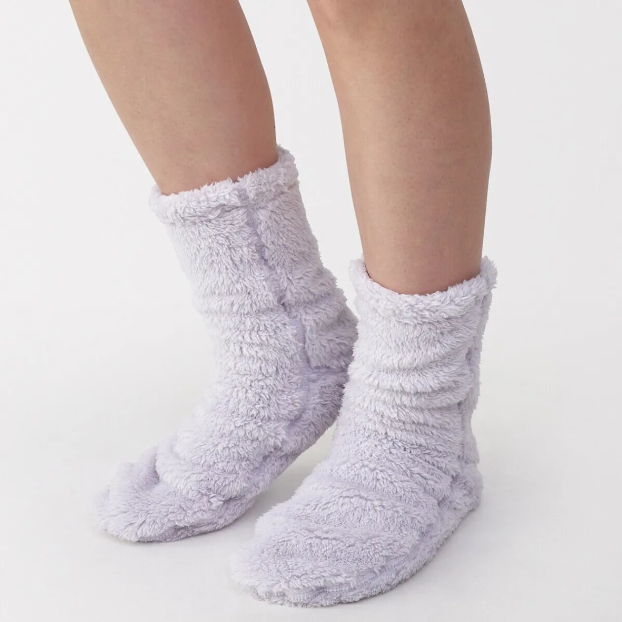 Chaussettes^Muji Chaussettes d'intérieur en polyester recyclé et molleton Boa pour femme
