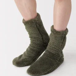 Chaussettes^Muji Chaussettes d'intérieur en polyester recyclé et molleton Boa pour homme