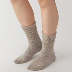 Chaussettes^Muji Chaussettes d'intérieur en laine mélangée pour femme