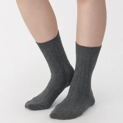 Chaussettes^Muji Chaussettes en maille torsadée à angle droit