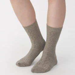 Chaussettes^Muji Chaussettes en maille torsadée à angle droit