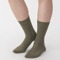 Chaussettes^Muji Chaussettes en maille torsadée à angle droit