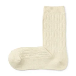 Chaussettes^Muji Chaussettes en maille torsadée à angle droit