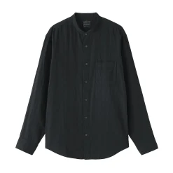 Chemises^Muji Chemise à col mao en double gaze de kapok mélangé pour homme