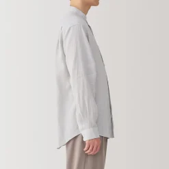 Chemises^Muji Chemise à col mao en lin lavé pour homme