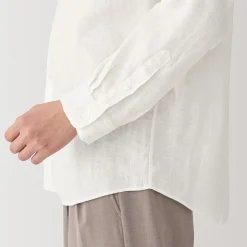 Chemises^Muji Chemise à col mao en lin lavé pour homme