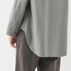 Chemises^Muji Chemise à col montant en coton brossé pour femme