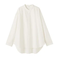 Chemises^Muji Chemise à col montant en coton brossé pour femme