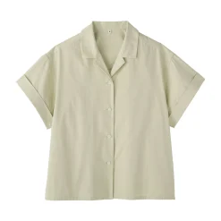 Chemises^Muji Chemise à manches courtes en popeline de coton biologique pour femme