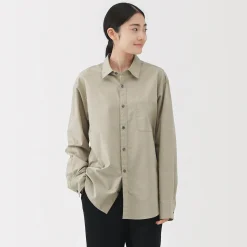 Chemises^Muji Chemise à manches longues en coton lavé homme