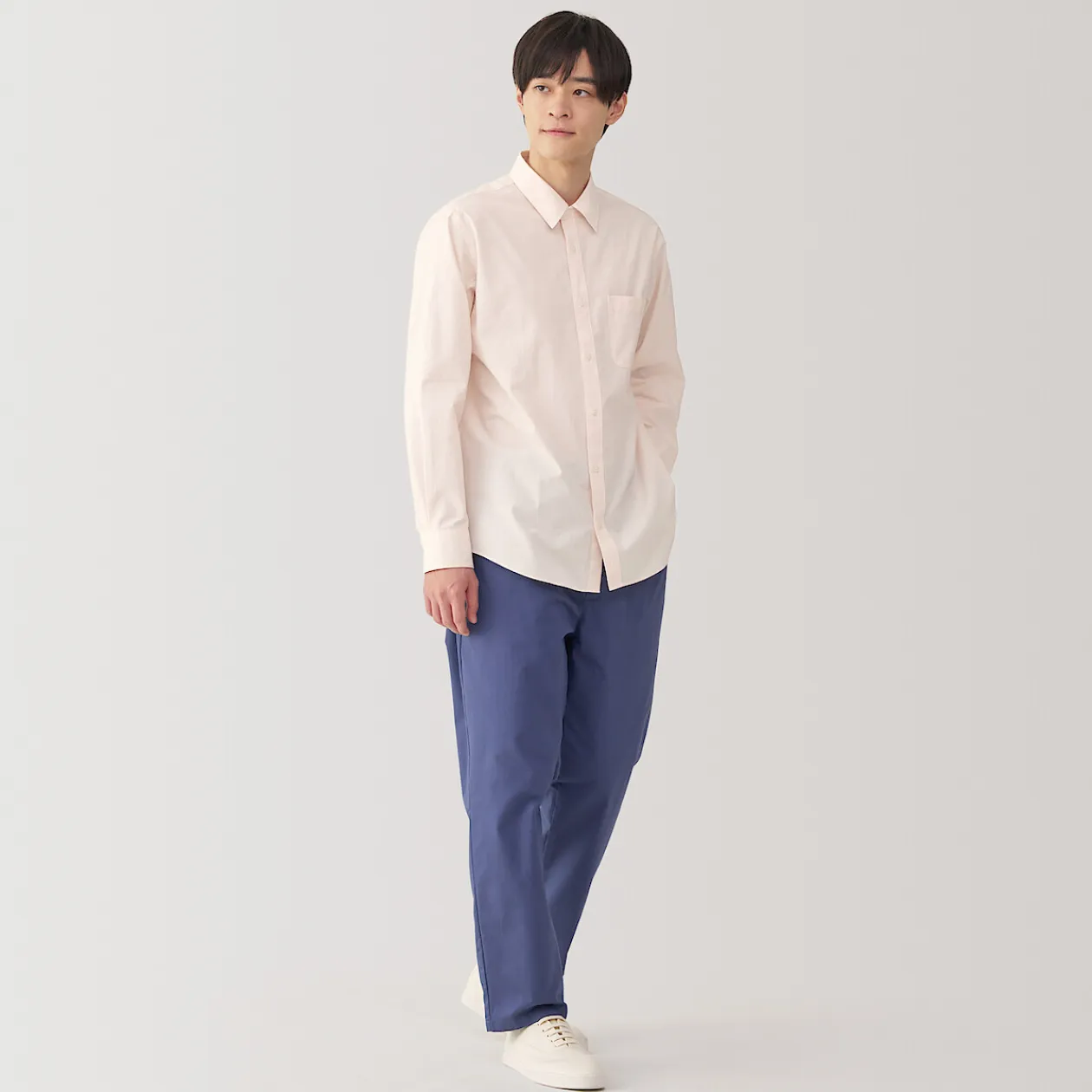 Chemises^Muji Chemise à manches longues en coton lavé homme