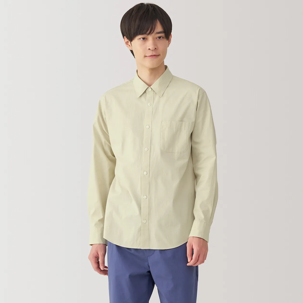 Chemises^Muji Chemise à manches longues en coton lavé homme