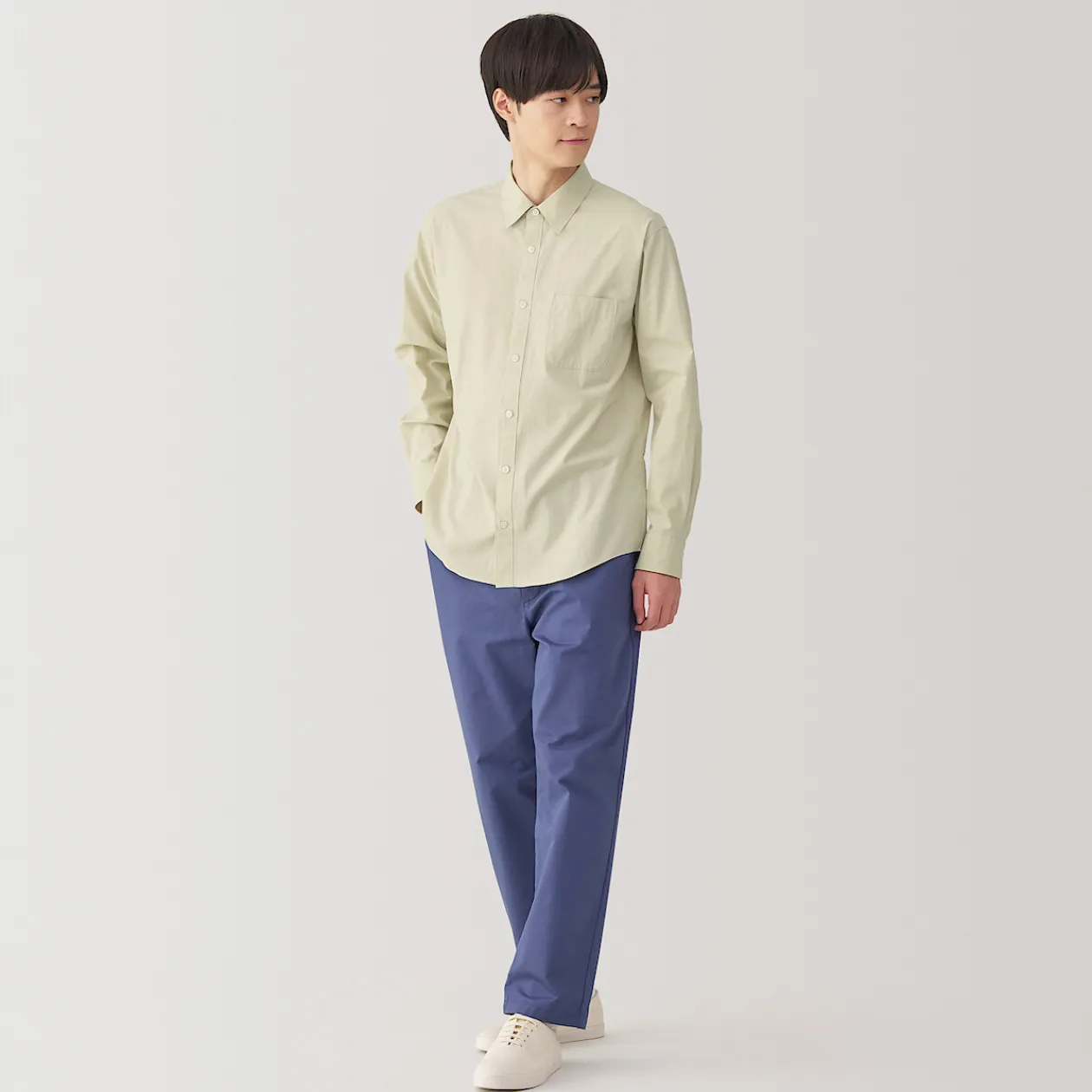 Chemises^Muji Chemise à manches longues en coton lavé homme