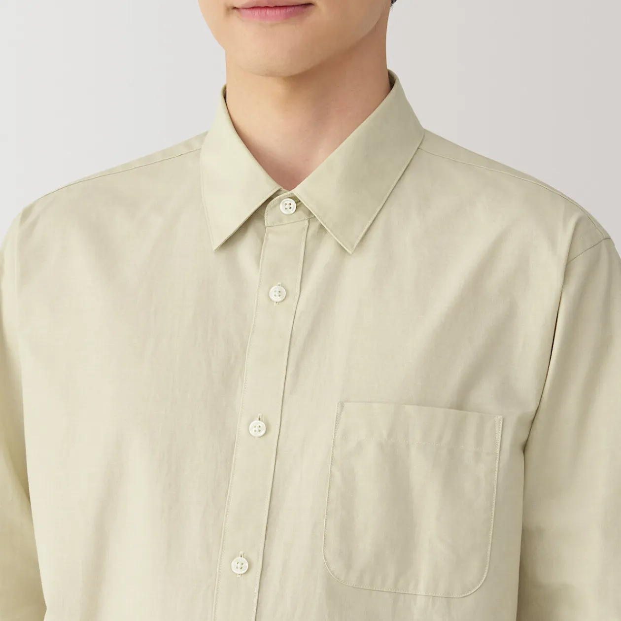 Chemises^Muji Chemise à manches longues en coton lavé homme