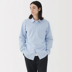 Chemises^Muji Chemise à manches longues en coton lavé homme