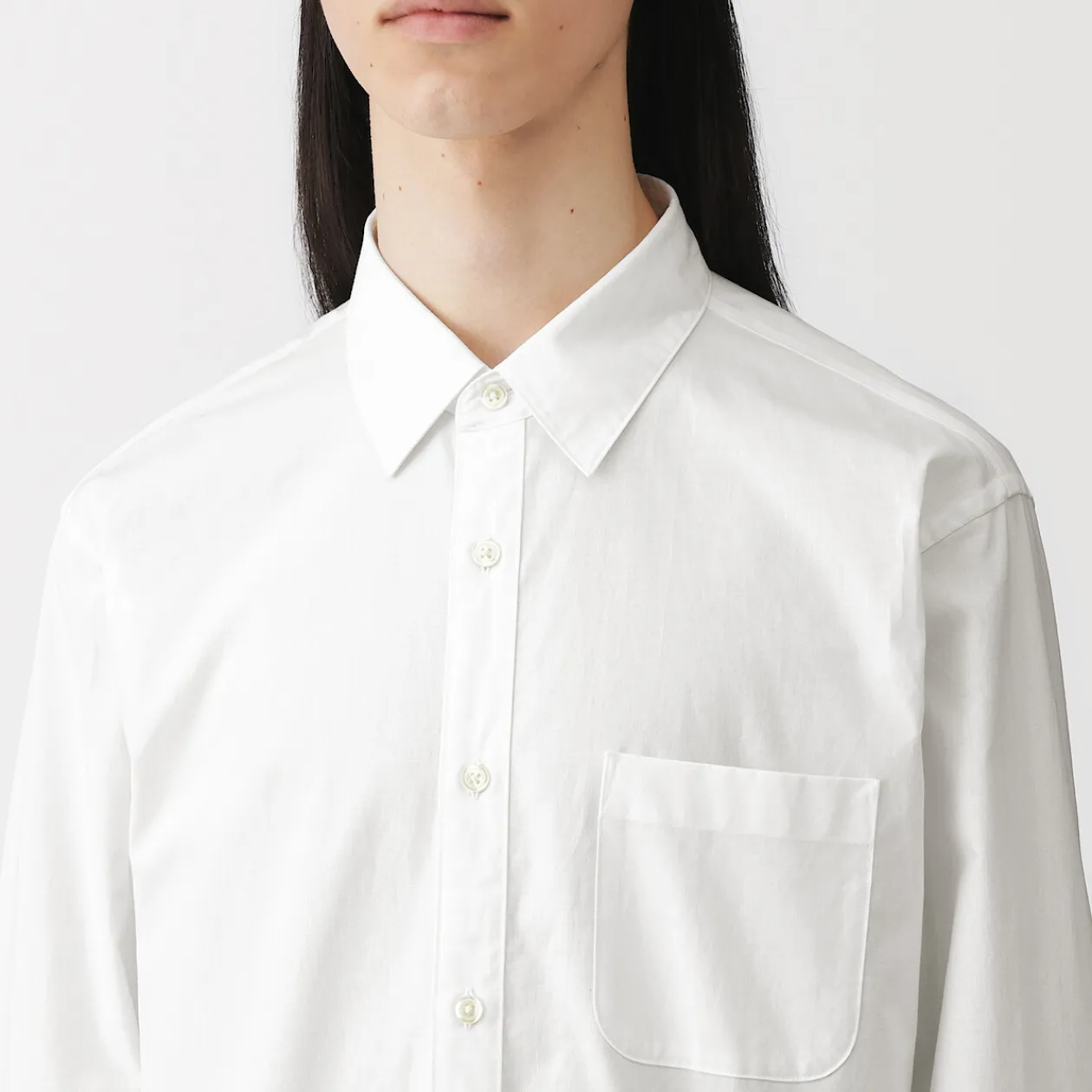 Chemises^Muji Chemise à manches longues en coton lavé homme