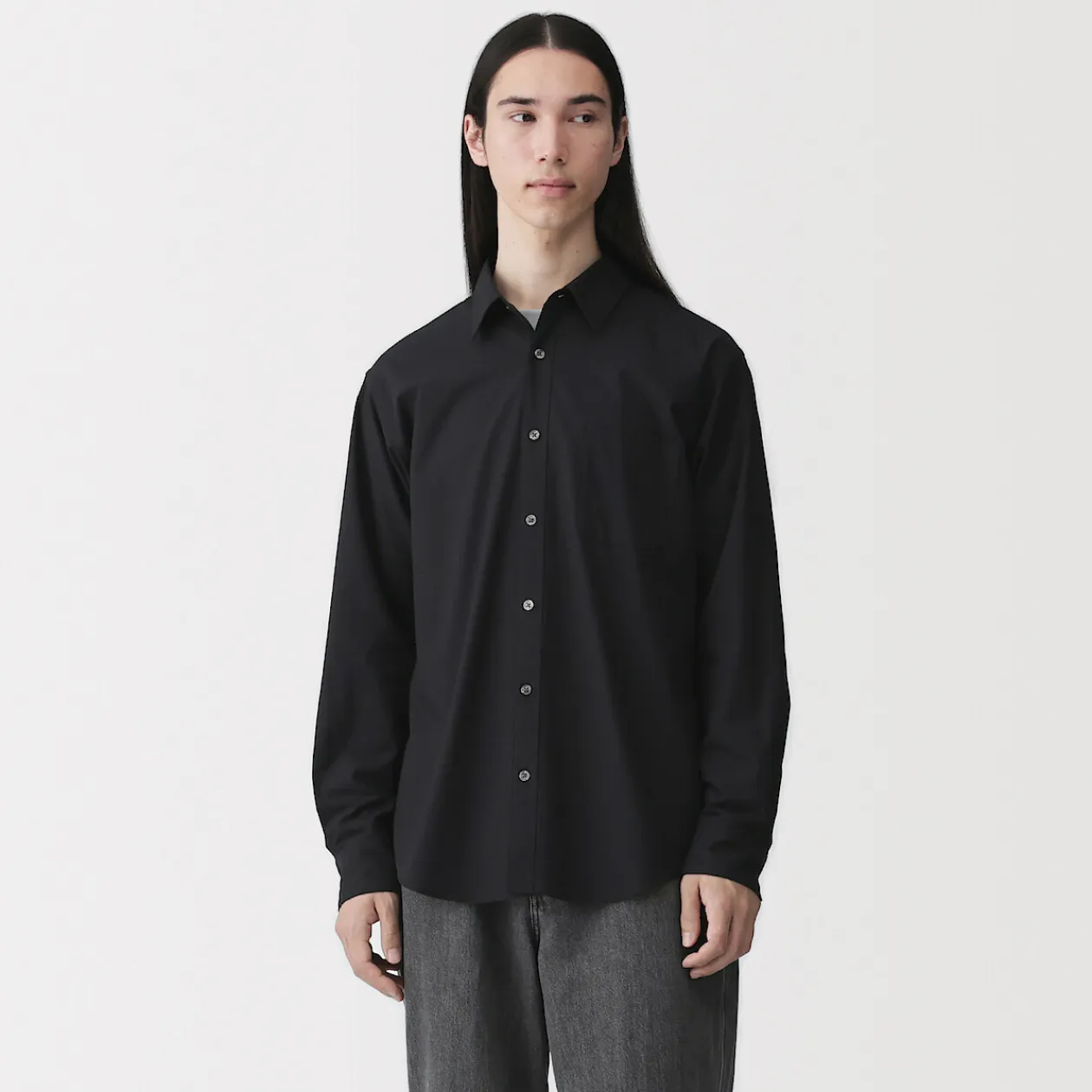 Chemises^Muji Chemise à manches longues en coton lavé homme